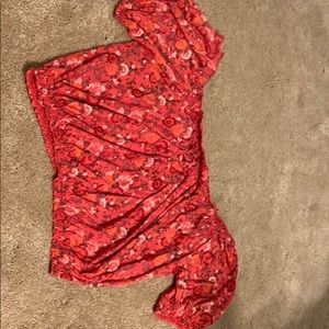 Very colorful, cropped, of the shoulder top!